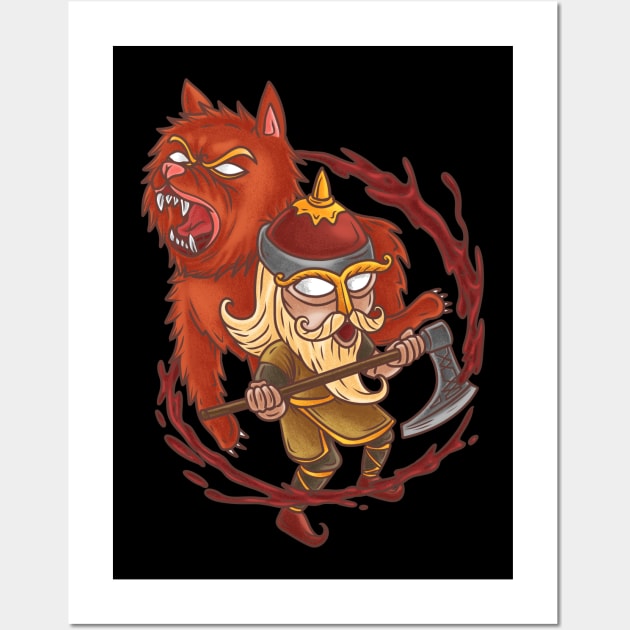 Viking Berserker with Inner Bear: A Powerful and Intimidating Design Wall Art by Holymayo Tee